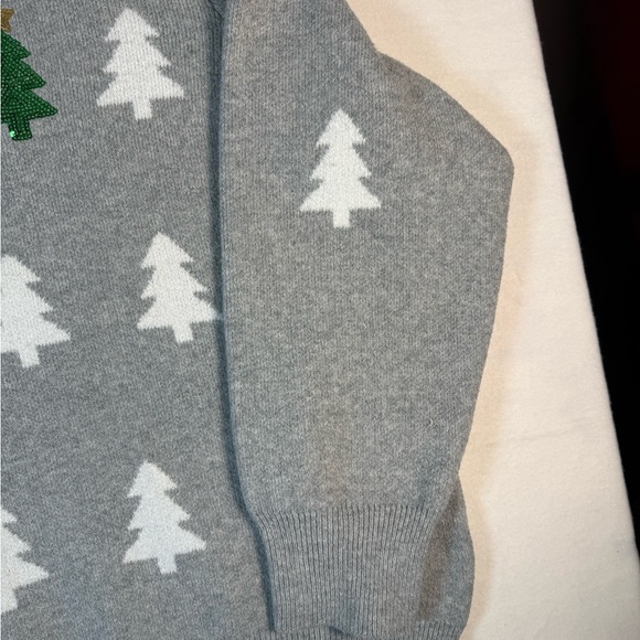 Holiday Time Grey Crew Neck Pullover Sweater with Christmas Tree's Size 3X - Picture 2 of 10